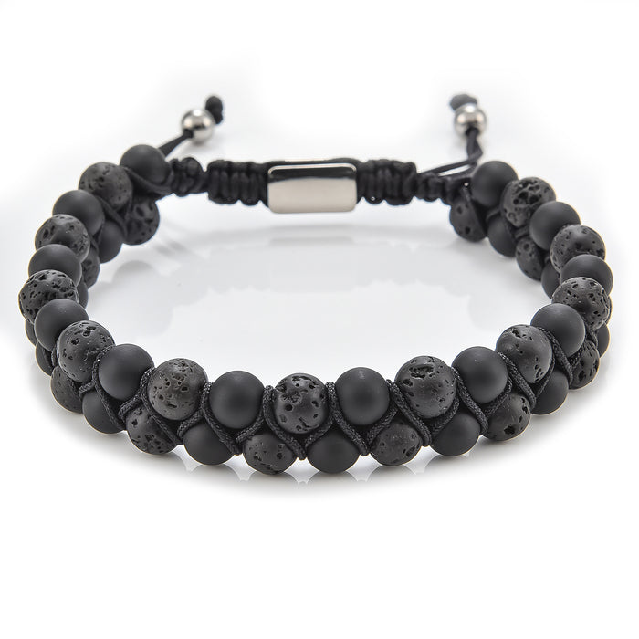 Wholesale Men's Bracelets Natural Stone Beads Volcanic Stone Beads JDC-BT-YiS008