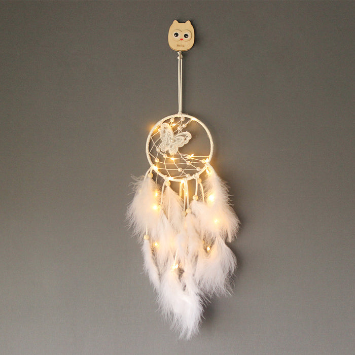 Wholesale Feather Iron Ring Butterfly Dreamcatcher MOQ≥2 JDC-DC-MengS020