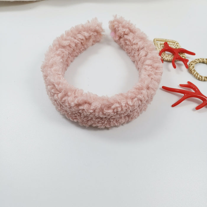 Wholesale Lamb Plush Candy Color Headband MOQ≥2 JDC-HD-JZhe001