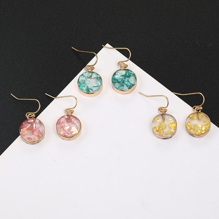 Wholesale Resin Shell Alloy Earrings MOQ≥2 JDC-ES-Zhongn018