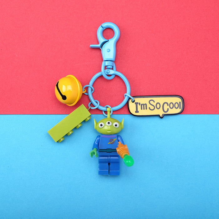 Wholesale Cartoon Resin Building Blocks Keychain (M) JDC-KC-QMou010