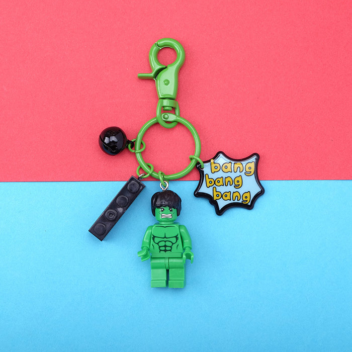 Wholesale Cartoon Resin Building Blocks Keychain (M) JDC-KC-QMou010