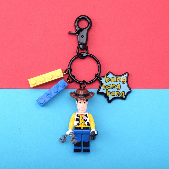 Wholesale Cartoon Resin Building Blocks Keychain (M) JDC-KC-QMou010