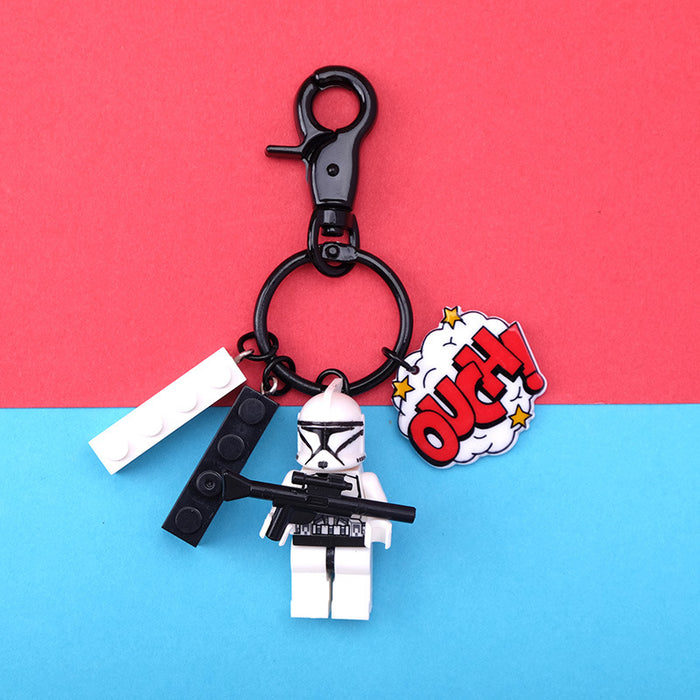 Wholesale Cartoon Resin Building Blocks Keychain (M) JDC-KC-QMou010