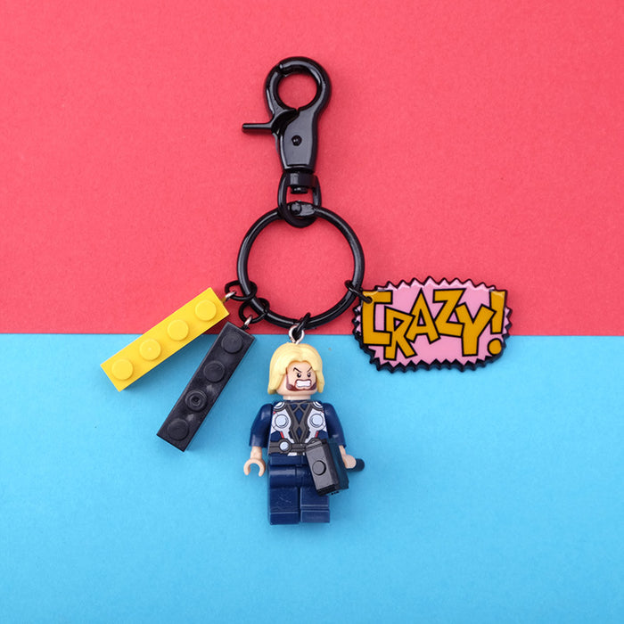 Wholesale Cartoon Resin Building Blocks Keychain (M) JDC-KC-QMou010