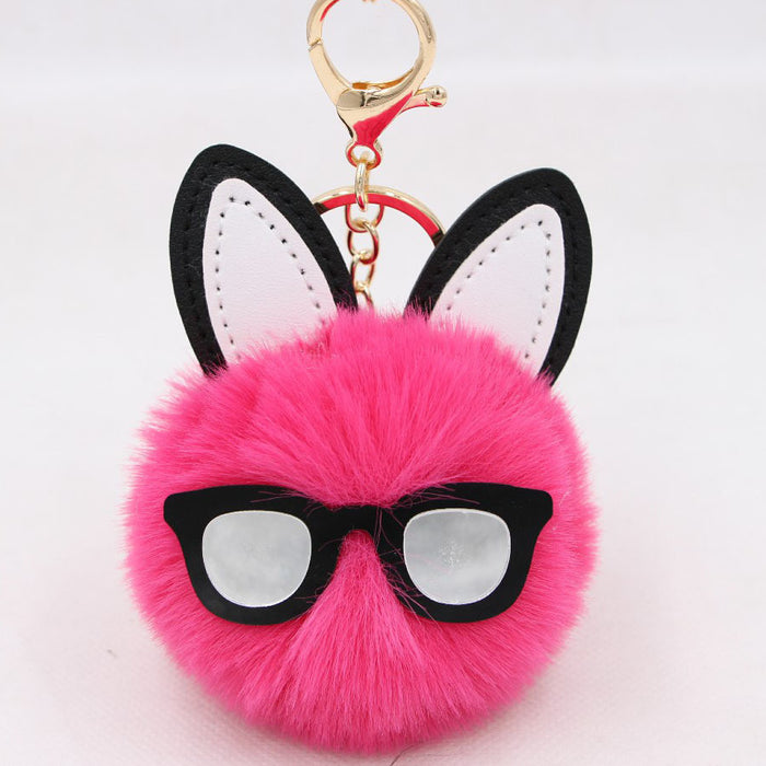 Jewelry WholesaleWholesale long eared rabbit hair ball key chain Plush JDC-KC-Zuge049 Keychains 祖格 %variant_option1% %variant_option2% %variant_option3%  Factory Price JoyasDeChina Joyas De China