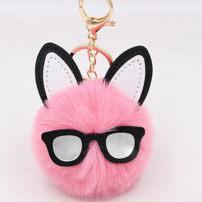 Jewelry WholesaleWholesale long eared rabbit hair ball key chain Plush JDC-KC-Zuge049 Keychains 祖格 %variant_option1% %variant_option2% %variant_option3%  Factory Price JoyasDeChina Joyas De China