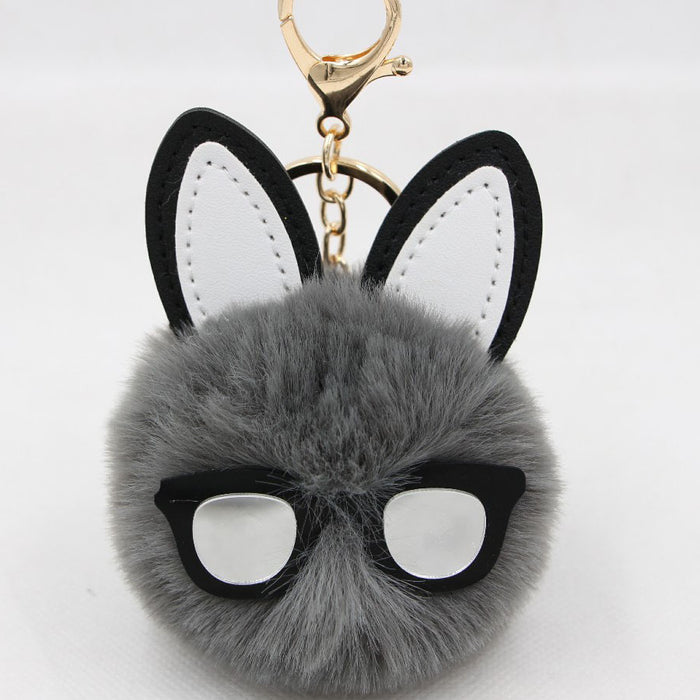 Jewelry WholesaleWholesale long eared rabbit hair ball key chain Plush JDC-KC-Zuge049 Keychains 祖格 %variant_option1% %variant_option2% %variant_option3%  Factory Price JoyasDeChina Joyas De China