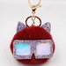 Jewelry WholesaleWholesale Sequin Glasses Frame Imitation Rex Rabbit Hair Alloy Hair Ball Ear Keychain JDC-KC-Zuge028 Keychains 祖格 %variant_option1% %variant_option2% %variant_option3%  Factory Price JoyasDeChina Joyas De China