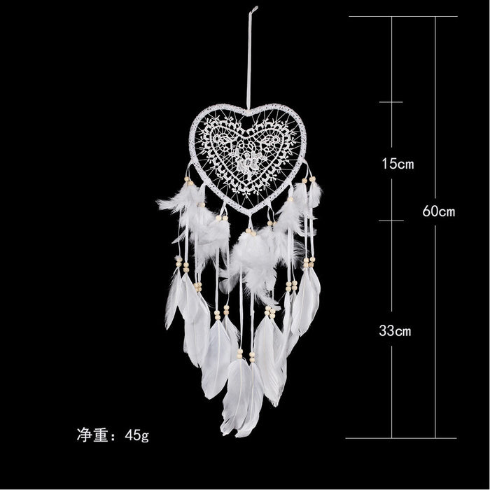 Jewelry WholesaleWholesale Feather Cotton Thread Wood Beads Love Dreamcatcher JDC-DC-MengS005 Dreamcatcher 萌颂 %variant_option1% %variant_option2% %variant_option3%  Factory Price JoyasDeChina Joyas De China