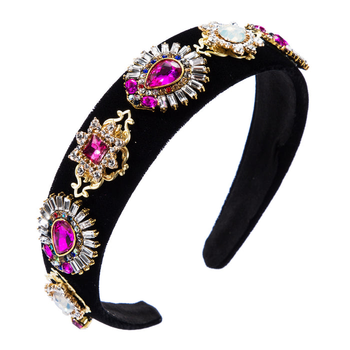 Jewelry WholesaleWholesale alloy rhinestone glass drill cloth headband JDC-HD-JL069 Headband 氿乐 %variant_option1% %variant_option2% %variant_option3%  Factory Price JoyasDeChina Joyas De China