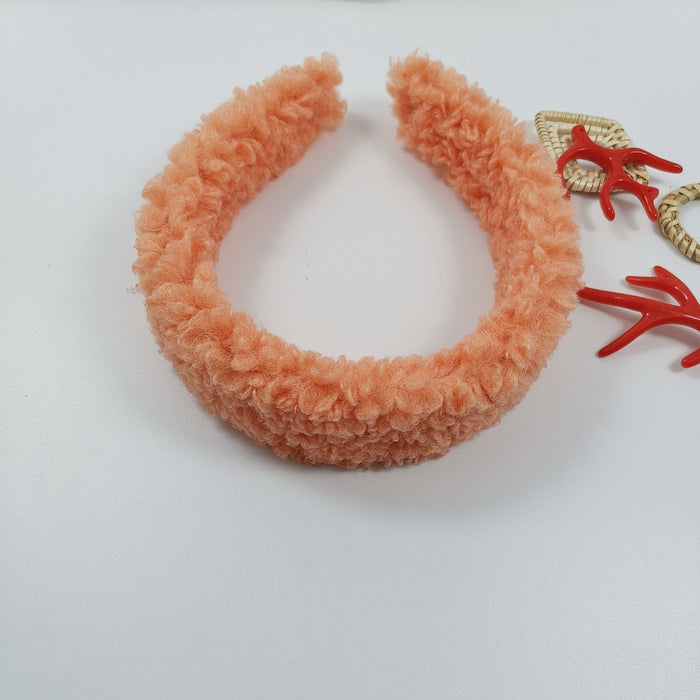 Wholesale Lamb Plush Candy Color Headband MOQ≥2 JDC-HD-JZhe001