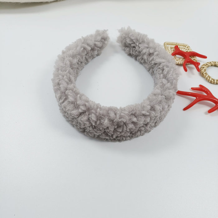 Wholesale Lamb Plush Candy Color Headband MOQ≥2 JDC-HD-JZhe001