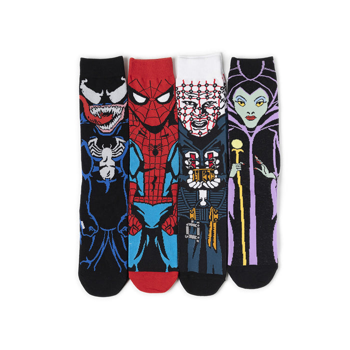 Wholesale socks fabric cartoon character skateboard socks trend MOQ≥6 (M) JDC-SK-HuiHe014