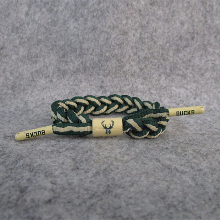 Wholesale Basketball Team Rope Laces Woven Bracelet Adjustable Sports Wristband Rubber Bracelet JDC-BT-MKW004