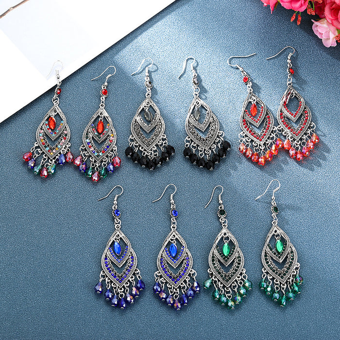 Wholesale Earrings Alloy Retro Waterdrop Tassel Long Section MOQ≥2 JDC-ES-Daiq050