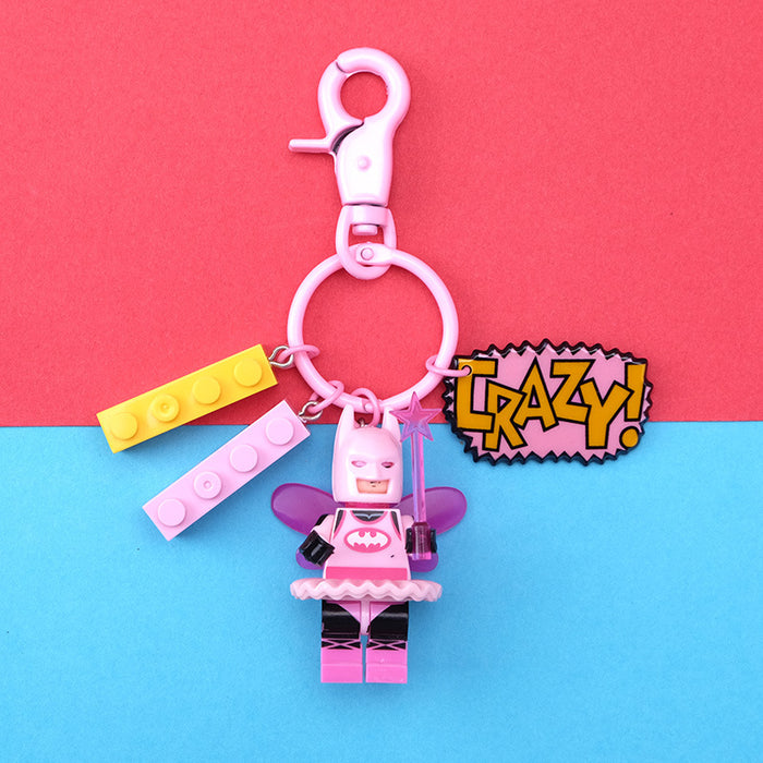 Wholesale Cartoon Resin Building Blocks Keychain (M) JDC-KC-QMou010