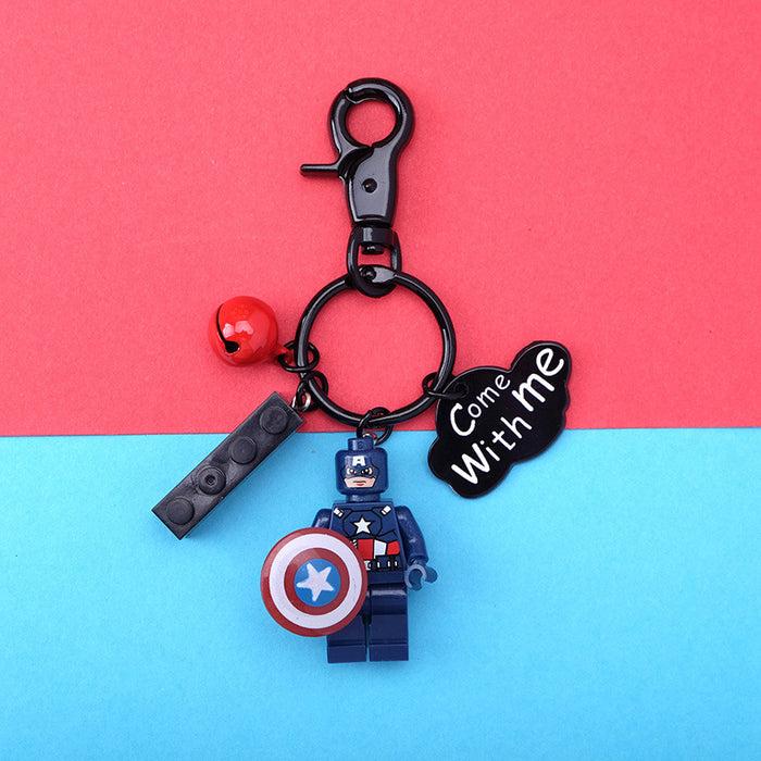 Wholesale Cartoon Resin Building Blocks Keychain (M) JDC-KC-QMou010