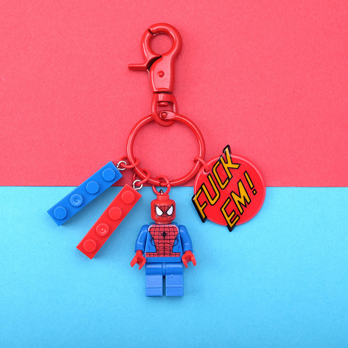 Wholesale Cartoon Resin Building Blocks Keychain (M) JDC-KC-QMou010