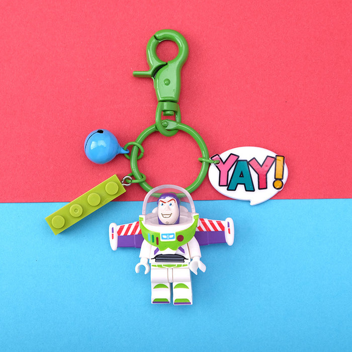 Wholesale Cartoon Resin Building Blocks Keychain (M) JDC-KC-QMou010