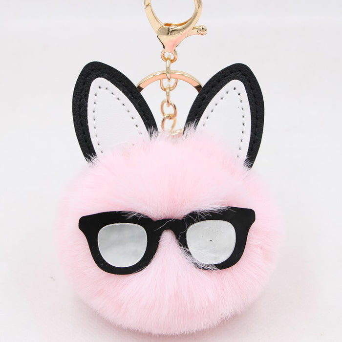 Jewelry WholesaleWholesale long eared rabbit hair ball key chain Plush JDC-KC-Zuge049 Keychains 祖格 %variant_option1% %variant_option2% %variant_option3%  Factory Price JoyasDeChina Joyas De China