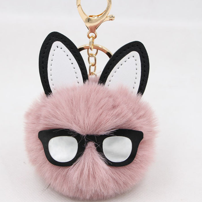 Jewelry WholesaleWholesale long eared rabbit hair ball key chain Plush JDC-KC-Zuge049 Keychains 祖格 %variant_option1% %variant_option2% %variant_option3%  Factory Price JoyasDeChina Joyas De China