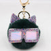 Jewelry WholesaleWholesale Sequin Glasses Frame Imitation Rex Rabbit Hair Alloy Hair Ball Ear Keychain JDC-KC-Zuge028 Keychains 祖格 %variant_option1% %variant_option2% %variant_option3%  Factory Price JoyasDeChina Joyas De China