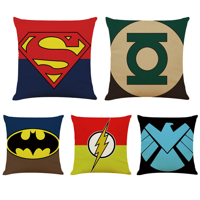 Wholesale Pillowcase Superhero Logo Cotton Linen JDC-PW-Jiongkun008