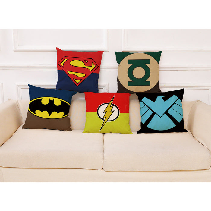 Wholesale Pillowcase Superhero Logo Cotton Linen JDC-PW-Jiongkun008