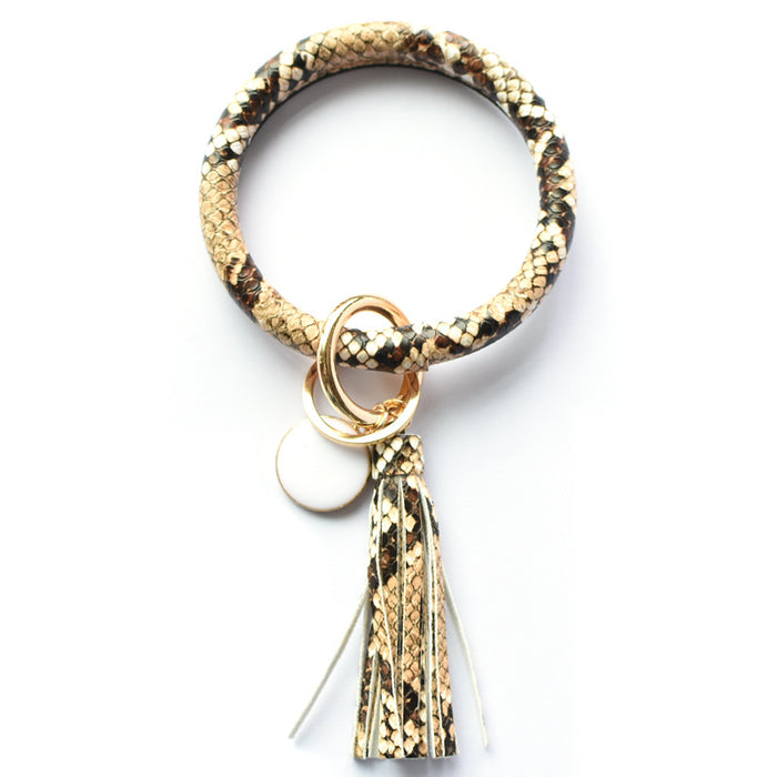 Jewelry WholesaleWholesale pure leather PU tassel pendant key chain bracelet JDC-BT-MaoL001 Bracelet 茂琳 %variant_option1% %variant_option2% %variant_option3%  Factory Price JoyasDeChina Joyas De China