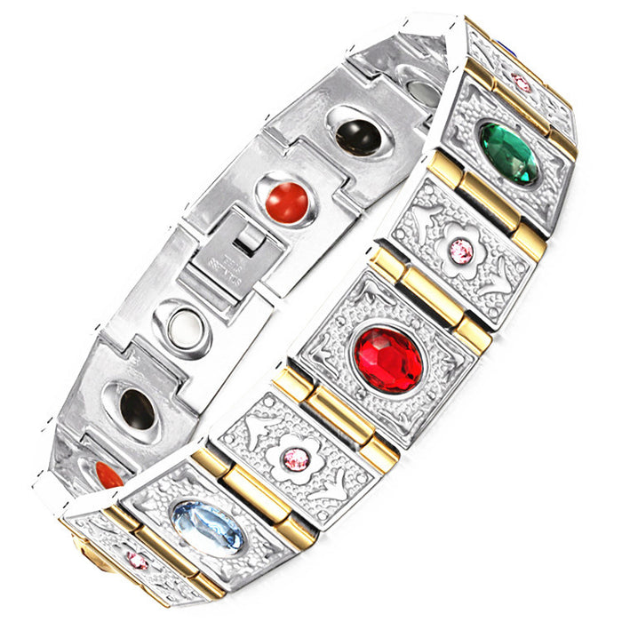 Wholesale Stainless Steel Bracelet Couple Magnetic Germanium Titanium Steel Bracelet JDC-BT-WJTD005