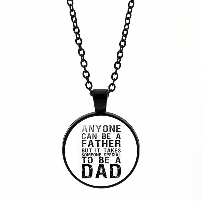 Wholesale Father's Day Time Gemstone Zinc Alloy Glass Necklace JDC-NE-YJia001