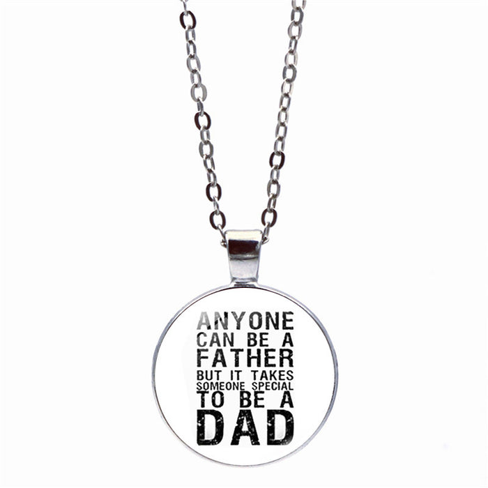 Wholesale Father's Day Time Gemstone Zinc Alloy Glass Necklace JDC-NE-YJia001