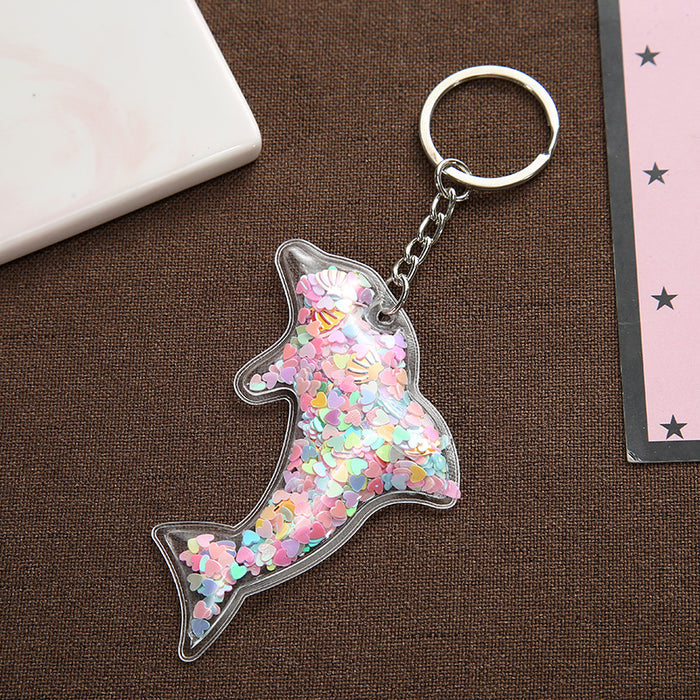 Jewelry WholesaleWholesale Clear Quicksand Sequin Keychain Pendant JDC-KC-Saif001 Keychains 赛凡 %variant_option1% %variant_option2% %variant_option3%  Factory Price JoyasDeChina Joyas De China