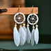 Jewelry WholesaleWholesale Feather Tassel Boho Alloy Dreamcatcher Earrings JDC-ES-Daiq028 Earrings 黛茜 %variant_option1% %variant_option2% %variant_option3%  Factory Price JoyasDeChina Joyas De China