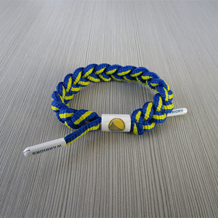 Wholesale Basketball Team Rope Laces Woven Bracelet Adjustable Sports Wristband Rubber Bracelet JDC-BT-MKW004