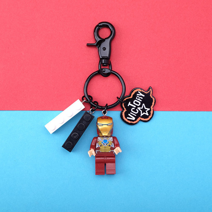 Wholesale Cartoon Resin Building Blocks Keychain (M) JDC-KC-QMou010