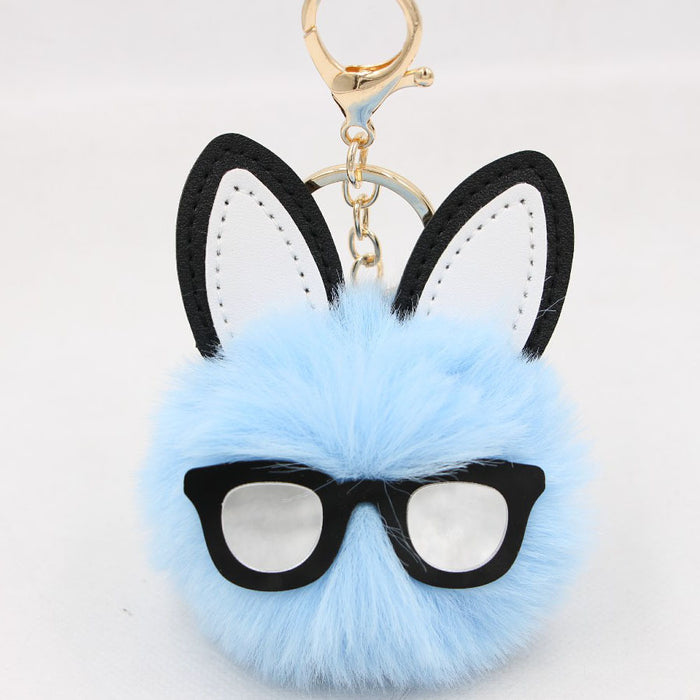 Jewelry WholesaleWholesale long eared rabbit hair ball key chain Plush JDC-KC-Zuge049 Keychains 祖格 %variant_option1% %variant_option2% %variant_option3%  Factory Price JoyasDeChina Joyas De China