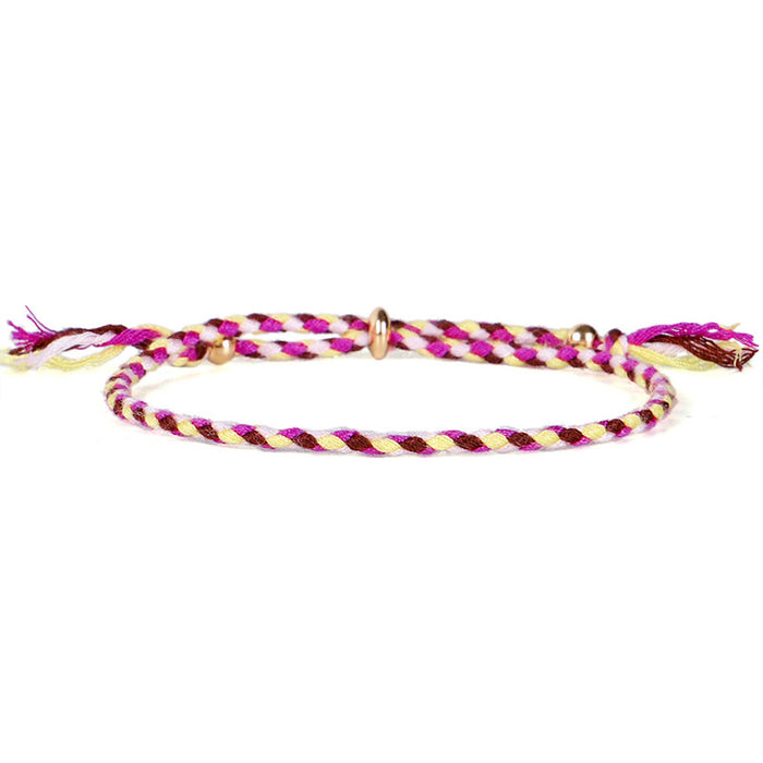 Wholesale hand rubbing bracelet Tibetan cotton rope copper beads tassel bracelet adjustable MOQ≥3 JDC-BT-QiuX020