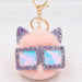 Jewelry WholesaleWholesale Sequin Glasses Frame Imitation Rex Rabbit Hair Alloy Hair Ball Ear Keychain JDC-KC-Zuge028 Keychains 祖格 %variant_option1% %variant_option2% %variant_option3%  Factory Price JoyasDeChina Joyas De China