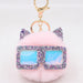 Jewelry WholesaleWholesale Sequin Glasses Frame Imitation Rex Rabbit Hair Alloy Hair Ball Ear Keychain JDC-KC-Zuge028 Keychains 祖格 %variant_option1% %variant_option2% %variant_option3%  Factory Price JoyasDeChina Joyas De China