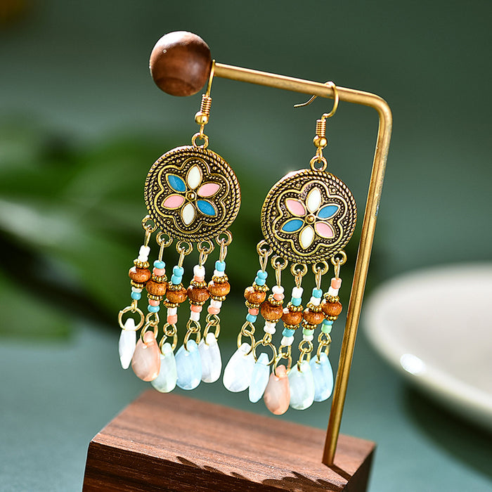 Jewelry WholesaleWholesale Bohemian Acrylic Rice Beads Alloy Earrings JDC-ES-Daiq029 Earrings 黛茜 %variant_option1% %variant_option2% %variant_option3%  Factory Price JoyasDeChina Joyas De China