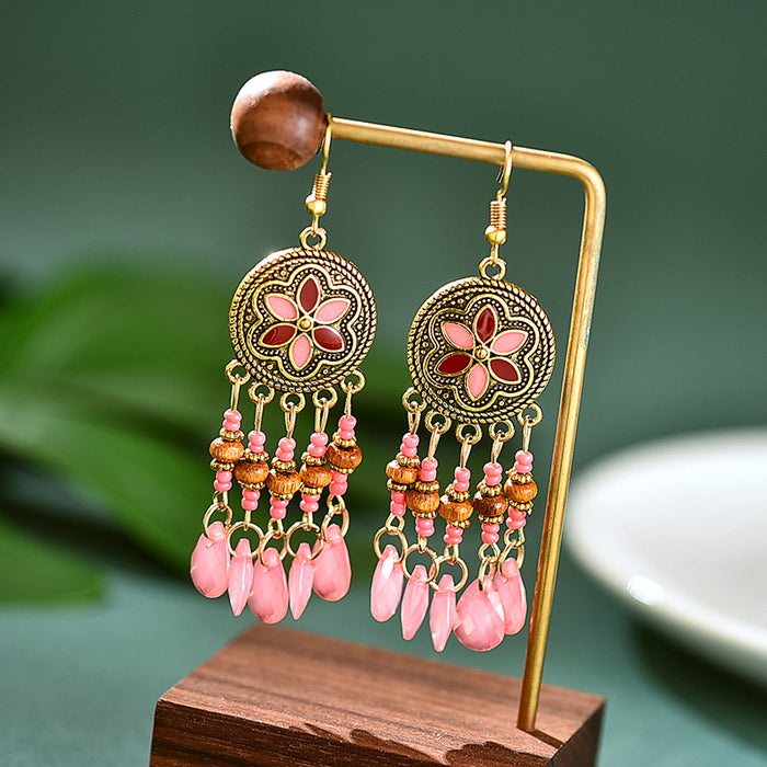 Jewelry WholesaleWholesale Bohemian Acrylic Rice Beads Alloy Earrings JDC-ES-Daiq029 Earrings 黛茜 %variant_option1% %variant_option2% %variant_option3%  Factory Price JoyasDeChina Joyas De China