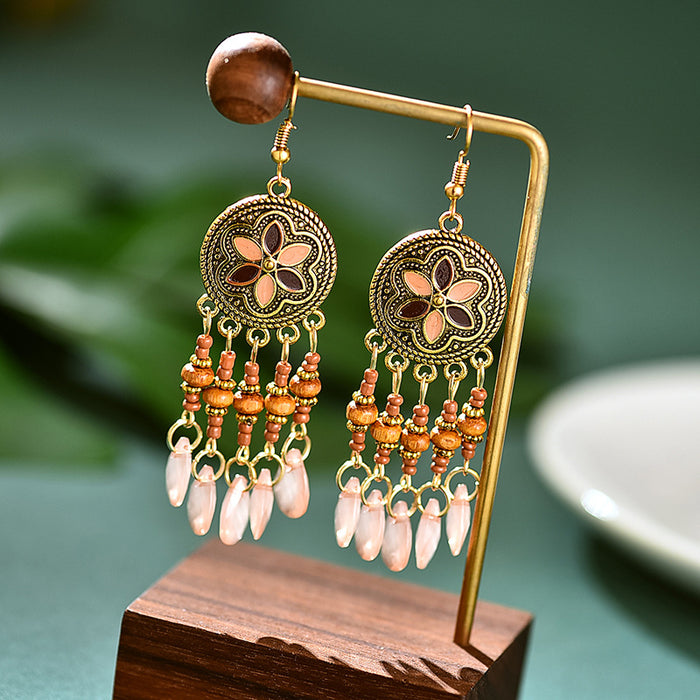 Jewelry WholesaleWholesale Bohemian Acrylic Rice Beads Alloy Earrings JDC-ES-Daiq029 Earrings 黛茜 %variant_option1% %variant_option2% %variant_option3%  Factory Price JoyasDeChina Joyas De China