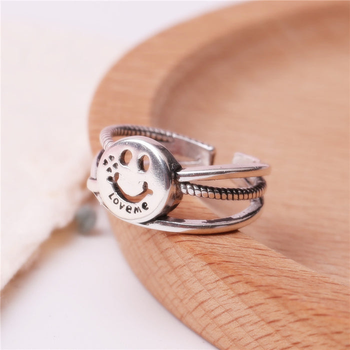 Wholesale Thai Silver Vintage Smiley Ring JDC-RS-CanD003