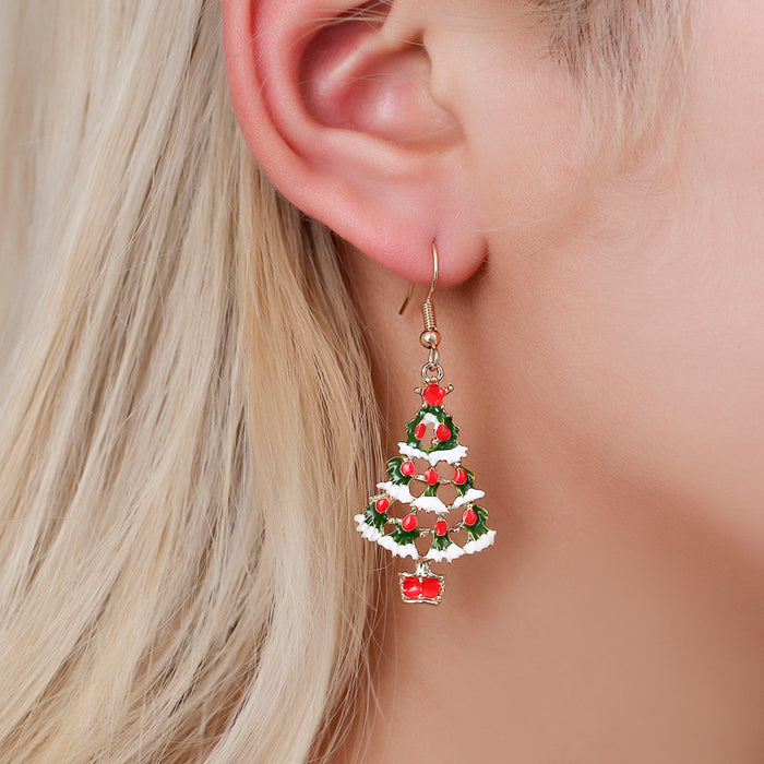 Wholesale Necklace Alloy Ceramic Christmas Color Cartoon Earrings Set JDC-NE-D347