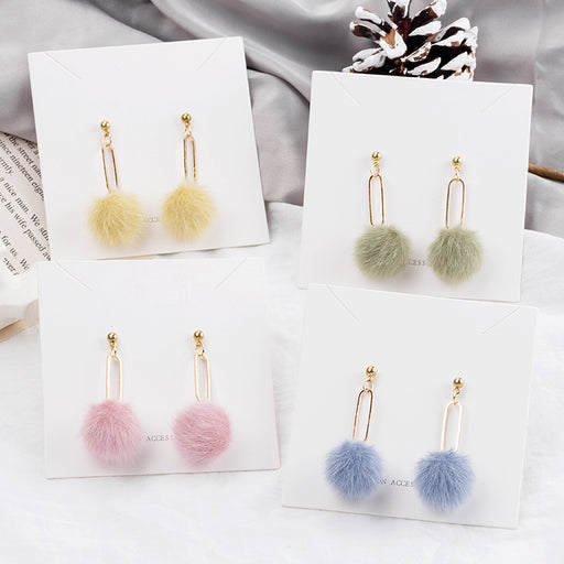 Jewelry WholesaleWholesale 925 Silver Needle Candy Color Cute Hairball Earrings JDC-ES-GSMDD018 Earrings 萌豆豆 %variant_option1% %variant_option2% %variant_option3%  Factory Price JoyasDeChina Joyas De China