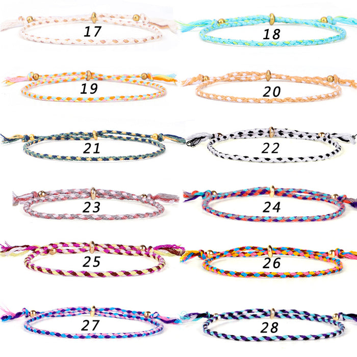 Wholesale hand rubbing bracelet Tibetan cotton rope copper beads tassel bracelet adjustable MOQ≥3 JDC-BT-QiuX018