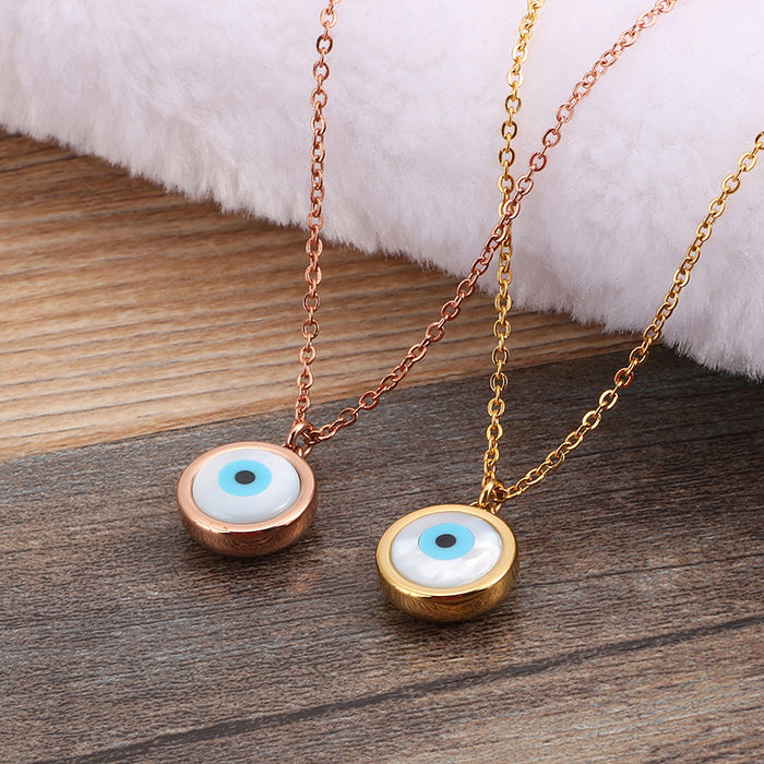 Wholesale Necklaces Titanium Steel Opal Devil's Eye JDC-NE-PERMKAL001