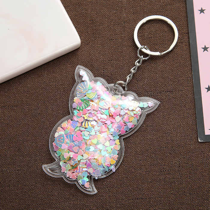 Jewelry WholesaleWholesale Clear Quicksand Sequin Keychain Pendant JDC-KC-Saif001 Keychains 赛凡 %variant_option1% %variant_option2% %variant_option3%  Factory Price JoyasDeChina Joyas De China